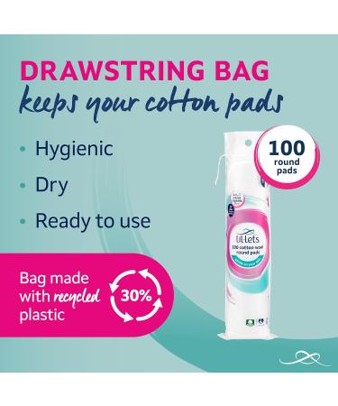 Buy Lil-Lets Certified Organic Cotton Wool Round Pads - 100% Pure Soft & Absorbent Gentle on Skin Ideal for Sensitive Skin - Pack of 100 - Buy Online on GoSupps.com