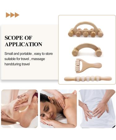 Gzjiyu 4 STK Massage Roller Set Fascia Rollers with Handles for Neck Shoulders Legs & Full Body Muscle Relief | International Shipping Available - Buy Online on GoSupps.com