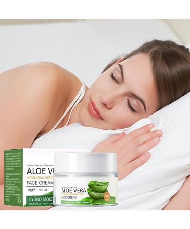 KOAHDE Aloe Vera Gel Face Cream Pure Aloe Vera Hydrating Refreshing Moisturizing Face Cream Face Moisturizer For Women Natural Aloe Cream for Dry Skin Natural Aloe Cream Acne Soothing 50G - Buy Online on GoSupps.com