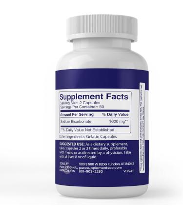 Buy Pure Original Ingredients Sodium Bicarbonate Capsules - 100% Pure & Premium Quality for International Shipping - Buy Online on GoSupps.com