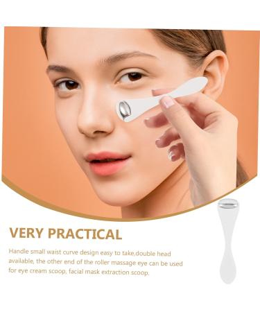 Massage Ice Roller Eye Cream Spoon - Beauty Tool & Eye Massager | Refreshing Eye Cream Applicator & Scoop - 10.5x2.8x1.5CM White - Buy Online on GoSupps.com