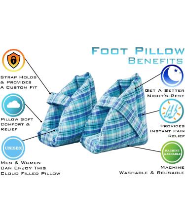 Comfort Finds Foot Pillows Heel Protectors - Effective Heel Cushions for Pressure Sore Relief, Ideal for Swollen Feet - One Pair, Plaid - Buy Online on GoSupps.com