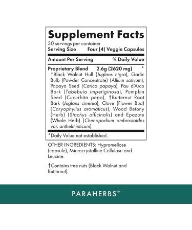 MICHAEL'S Paraherbs - 120 Vegan Capsules for Intestinal Health - Garlic, Black Walnut & Clove - Vegetarian, Gluten Free, Kosher - 120 Servings - Buy Online on GoSupps.com