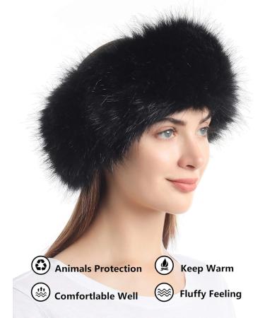 Faux Fur Headband Women's Winter Earwarmer Earmuff Soul Young - Black - Buy Online on GoSupps.com