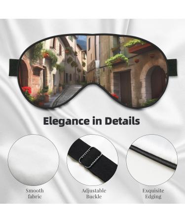 Shop Italian Town Street Printed Soft Eye Mask - Zero Eye Pressure Travel Blackout Eye Mask for Ultimate Comfort - Buy Online on GoSupps.com