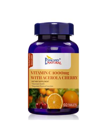 (8 Pack) Esmond Natural: Vitamin C 1000mg with Acerola Cherry (Supports Immune System Energy Levels Skin Vitality) GMP Natural Product Assn Certified Made in USA - 1000mg 480 Tablets