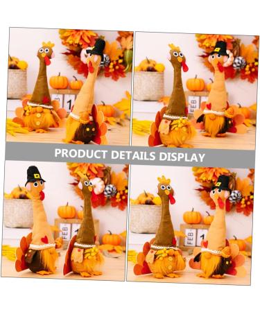 Alipis Dwarf Turkey Decor Ornament Thanksgiving Turkey Gnome Thanksgiving Stuffed Gnome Autumn Fireplace As Shown 1 35X6X5CM - Buy Online on GoSupps.com