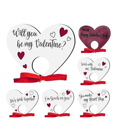 Skoulazeo Valentines Candy Cards - Heart Shape Valentines Day Cards for Candy Valentine Classroom Prizes Supplies for Boys Girls School Class Favors