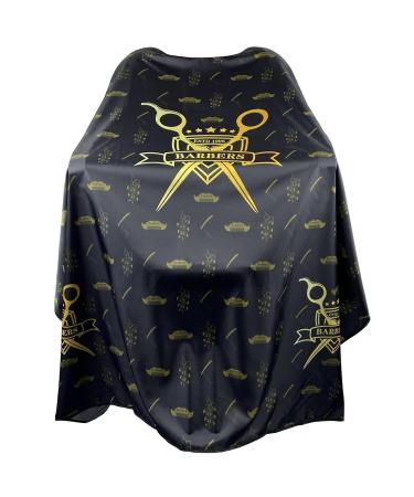 Professional Barber Capes for Men - Waterproof Hair Cutting Cape with Metal Snap Closure - Large 63 x 56 Black & Gold Salon Cape - Buy Online on GoSupps.com