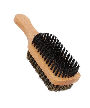 Double-Sided Hairbrush & Mustache Brush for Men | Rubber Wood Handle Bristle Imitation - Premium Beard Care Tools - Buy Online on GoSupps.com