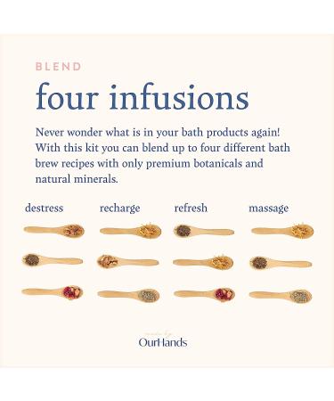 Bath Brew Kit by Ourhands: Create Your Own Natural Bath Tea Infusions with 8 Botanicals and Nourishing Minerals - Buy Online on GoSupps.com