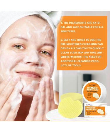 Turmeric Kojic Acid Cleansing Pads - 30pcs for Balanced Skin | Moisturizes & Nourishes | Leak-Proof Upgrade - Buy Online on GoSupps.com