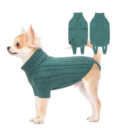 Dear dog sweater big dog sweater winter warm dog sweater Christmas sweater dog fleece French bulldog clothing dog sweater blue green s s - back 28cm breast 40cm blue green green