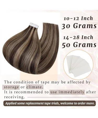 Ugeat 55cm Real Hair Tape-In Extensions - Dark Brown with Caramel Brown P4/27 - 20 Pieces 50g - Buy Online on GoSupps.com