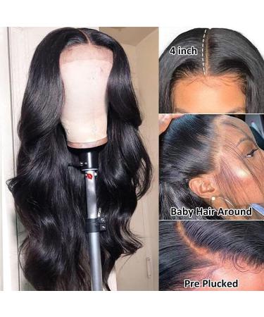 26 Inch Body Wave Lace Front Wig - 4x4 Closure Human Hair for Black Women, 150% Density, Pre-Plucked - Buy Online on GoSupps.com
