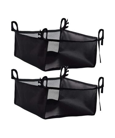 Wheelchair Storage Bag - Rollator Underseat Organizer Lightweight Elderly Walker Basket Basket Pouch for Rollator Elderly Walker Basket Scooters Shopping Black (Black)