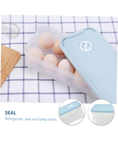 1pc Box Egg Storage Box Eggs Egg Holder for Refrigerator Household Kitchenware Earth Tones re-usable Blue 24x11.5cm - Buy Online on GoSupps.com