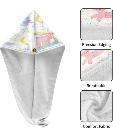 Sweet Llama Dry Hair Cap Set | 2-Piece Quick Drying Towels & Button Headband | Super Absorbent & Soft - Buy Online on GoSupps.com
