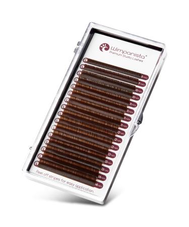 Volume Eyelashes D Curl - Silk Extensions 0.07mm Thickness Mix 8-14mm - Brown Color - 16 Strips - Buy Online on GoSupps.com
