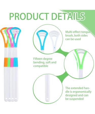 4 Pieces Tongue Cleaners Set for Fresh Breath | BPA-Free Tongue Scrapers for Adults & Kids | Improve Oral Hygiene in 4 Colors - Buy Online on GoSupps.com