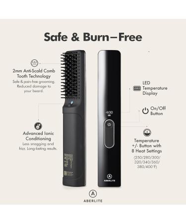 Aberlite Go 2 - Cordless Beard & Hair Straightener | Anti-Scald Ionic Heated Brush for All Beard Types | International Shipping Available - Buy Online on GoSupps.com