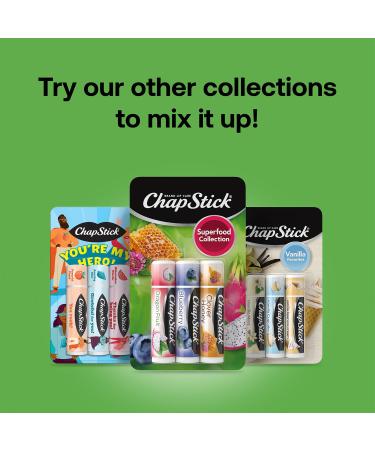 ChapStick Lip Balm Superfood Collection 3-Pack Dragon Fruit Blueberry & Clover Honey Moisturizer for Dry Lips 0.15 Oz - Buy Online on GoSupps.com