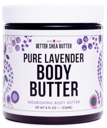 Better Shea Butter Whipped Body Butter | Pure Lavender Scent | Body Moisturizer for Women | With Raw Shea Butter for Dry and Delicate Skin | Paraben Free, Non-Greasy, No Synthetic Fragrances | 8 oz
