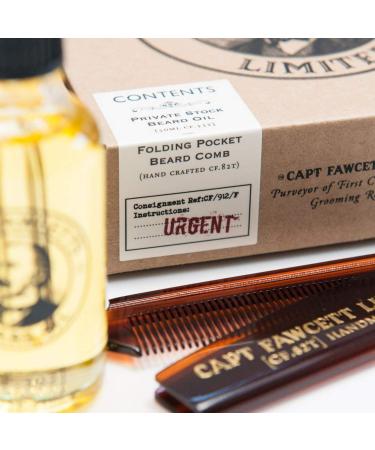Captain Fawcett Gift Set - Moustache Oil & Comb | Premium Grooming 100g for Men - Buy Online on GoSupps.com