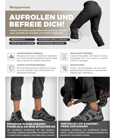 Shop WasporNow Waterproof Hiking Trousers | Summer Stretch Tactical Pants for Active Trekking - 5 Pockets XL Gray - Buy Online on GoSupps.com