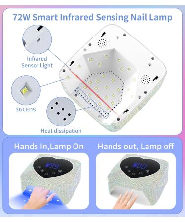 Buy HUGMAPLE Cordless UV Nail Lamp - 72W Rechargeable Diamond LED Dryer for Gel Nails | Fast Curing & Touch Control & Auto Sensor | Ideal for Salon & Home - Buy Online on GoSupps.com