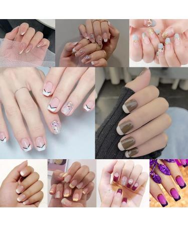 Gihenhao 3200 Pieces French Manicure Nail Art Stickers - 5 Moon Shape Designs, Self-Adhesive Tips for DIY Decoration | Nail Sticker Strips Stencil Tools (75 Sheets) - A-01 - Buy Online on GoSupps.com