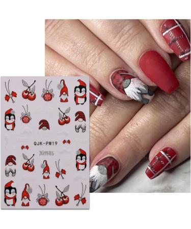 JMEOWIO 10 Sheets Glitter Christmas Nail Art Stickers Decals Self-Adhesive Snowflake Tree Winter Holiday Nail Supplies Nail Art Design Decoration Accessories - Buy Online on GoSupps.com