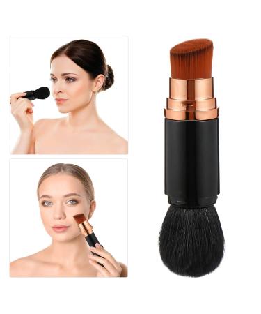FOMIYES Double Ended Makeup Brush - Powder & Liquid Foundation Blending Brush with Dust Cover (Black) - Perfect for Flawless Finish - Buy Online on GoSupps.com
