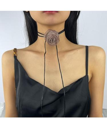 Southjieling 3D Rose Necklace - Versatile Collarbone Chain & Fashionable Violet Flower Accessory - Buy Online on GoSupps.com