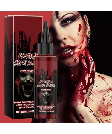Fake Blood - Washable Fake Blood | Broting Bloods | Realistic Splatter Liquid Body Paint | Simulated Red Coagulated Gel for Halloween Vampire Zombie Cosplay Costume - Buy Online on GoSupps.com