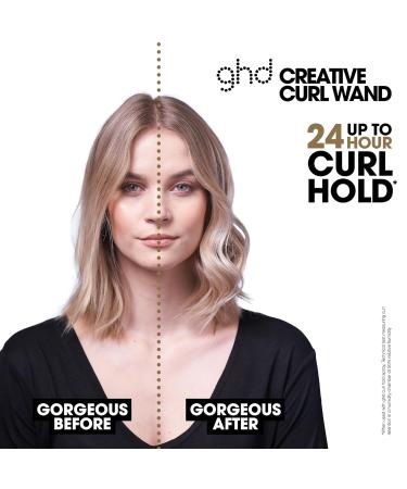 ghd Creative Curl Tapered Hair Curling Wand 1" Innovative Round Base to 0.9" Tip with Safer-for-Hair Styling Temperature Designed to Create Tight Textured Hair Curls to Soft Beachy Waves Black + Curl Hold Spray - Buy Online on GoSupps.com