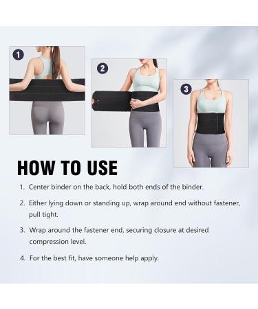 Elastic Abdominal Binder for Hernia Support - Universal Wide Belly Girdle & Stomach Compression Wrap for Men & Women - Black Medium - Buy Online on GoSupps.com