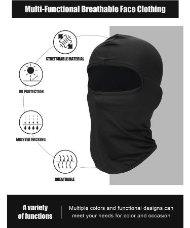 SATINIOR 9 Pcs Men's Ski Mask Balaclava Winter Neck Gaiter - Windproof Outdoor Cycling Hood in Solid Colors - Buy Online on GoSupps.com