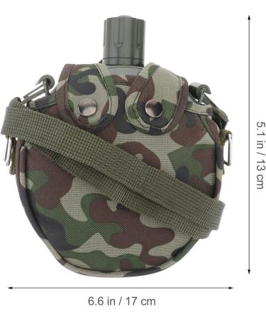 Angoily Stainless Steel Military Canteen with Compass - Compact Outdoor Hiking Kettle Cover - 17x13cm, Green - Buy Online on GoSupps.com