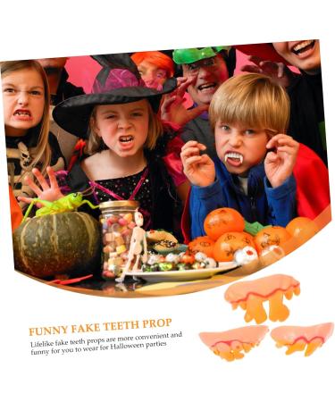 Nolitoy 10 Stk Creepy Halloween Teeth - Vampire Zombie Pumpkin Costume Accessories - Realistic PVC Dental Props for Cosplay & Dress-Up - Buy Online on GoSupps.com