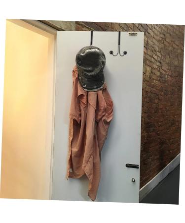 2pcs Double Hook Towel Rack Coat Hangers Over Door Hangers Hooks Door Hook Coat Hook Wardrobe 14x9cm Black - Buy Online on GoSupps.com