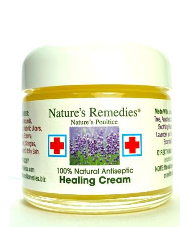 100% Natural Antiseptic Healing Cream Heals and Soothes Infected Skin  Bed Sores  Pressure Sores  Wounds  Painful Ulcers  Itching  Scrapes  Rashes  Cuts  Burns  Poison Ivy  Eczema  Psoriasis 2 oz.