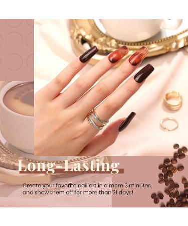 Beetles Coffee Cafe Collection Gel Nail Polish Set - Autumn Winter Neutral Beige Mauve Colors - Manicure Kit with LED Lamp - Soak Off Gel Gifts - Buy Online on GoSupps.com