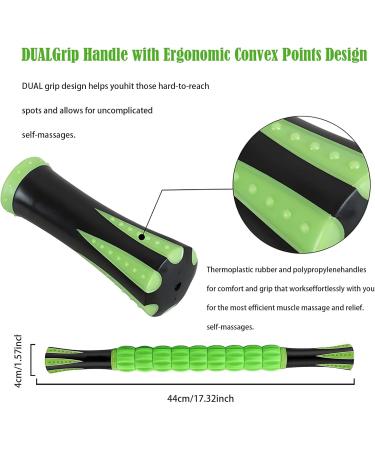 Buy Ultra-Portable Green Muscle Roller Stick - Multi-Functional Massage Device for Legs Back Shoulders & Neck | International Shipping - Buy Online on GoSupps.com