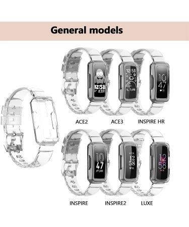 Kakurookie 2 Pack Compatible Bands with Case for Fitbit Luxe/Inspire Series - Rugged & Shockproof Design - Black+Clear - Men/Women - Buy Online on GoSupps.com