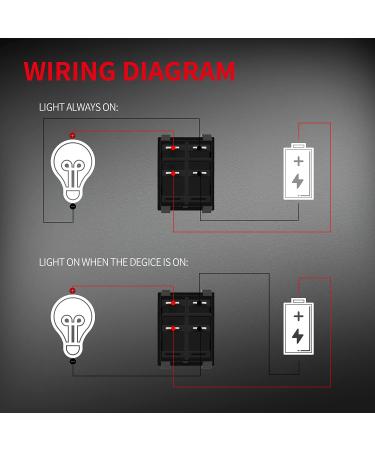 DaierTek 30A 250V KCD2 KCD4 Rocker Switch DPST 4 Pin Red Lighted 120V Rocker Toggle Switch ON Off Heavy Duty T125-3Pack 125V - Buy Online on GoSupps.com
