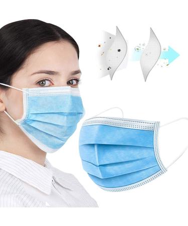 200PCS Blue Disposable Face Masks 3-Ply Non-Woven | Breathable & Comfortable for Industrial Use | Protects Against Droplets & Dust - Buy Online on GoSupps.com