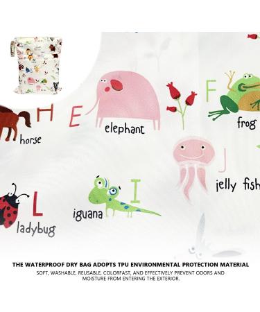 CQQNIU 2 Pcs Baby Waterproof Diaper Organizer - Reusable Wet Bag for Swimwear & Day Care - Dinosaurs Letters Design - Buy Online on GoSupps.com