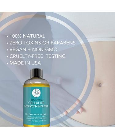 Pure Body Naturals Cellulite Massage Oil 8 fl oz - Natural Anti-Cellulite Treatment for Thighs, Butt, Stomach, Legs, and Arms - Buy Online on GoSupps.com