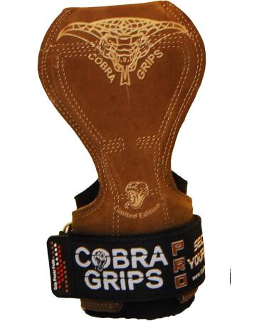 Cobra Grips V2: Premium Brown Leather Lifting Grips & Weight Versa Gloves | Best Alternative for Power Training - Buy Online on GoSupps.com